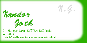 nandor goth business card